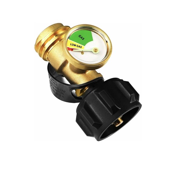 Propane Tank Gauge RV Pressure Brass Adapter Gas Level Meter Grill RV Indicator - Picture 5 of 16